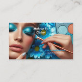 Glanzende Blauwe Oogschaduw Make-up  Visitekaartje (Voorkant)