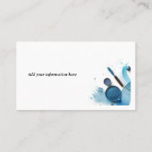 Glanzende Blauwe Oogschaduw Make-up Visitekaartje (Achterkant)