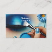 Glanzende Blauwe Oogschaduw Make-up Visitekaartje (Voorkant)