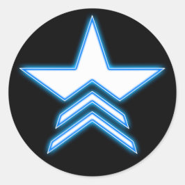 Glanzende Blauwe Ster Commandant Logo Sticker