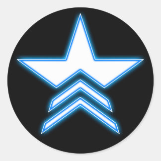 Glanzende Blauwe Ster Commandant Logo Sticker