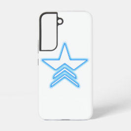 Glanzende Blauwe Ster Commandant Samsung Hoes Galaxy Hoesje