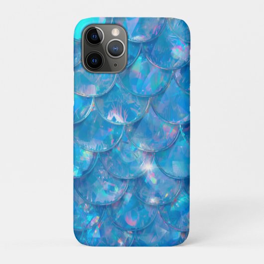 Glanzende Blauwe Zeemeermin Print Case-Mate iPhone Case (Achterkant)