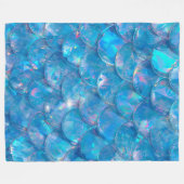 Glanzende Blauwe Zeemeermin Print Fleece Deken (Voorkant (Horizontaal))