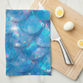 Glanzende Blauwe Zeemeermin Print Theedoek (Quarter Fold)