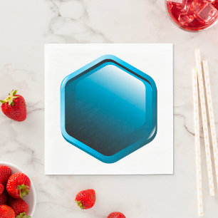 Glanzende Blauwe Zeshoekige Icoon Moderne Geometri Servet