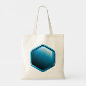 Glanzende Blauwe Zeshoekige Icoon Moderne Geometri Tote Bag (Achterkant)