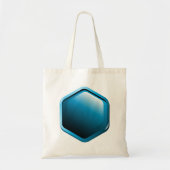 Glanzende Blauwe Zeshoekige Icoon Moderne Geometri Tote Bag (Voorkant)