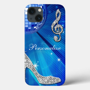 Glanzende Blauwe/zilveren Muzieknoot & Stiletto Ha Case-Mate iPhone Case