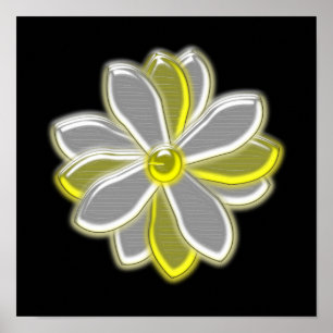 Glanzende Bloem Afdrukken Daisy Poster