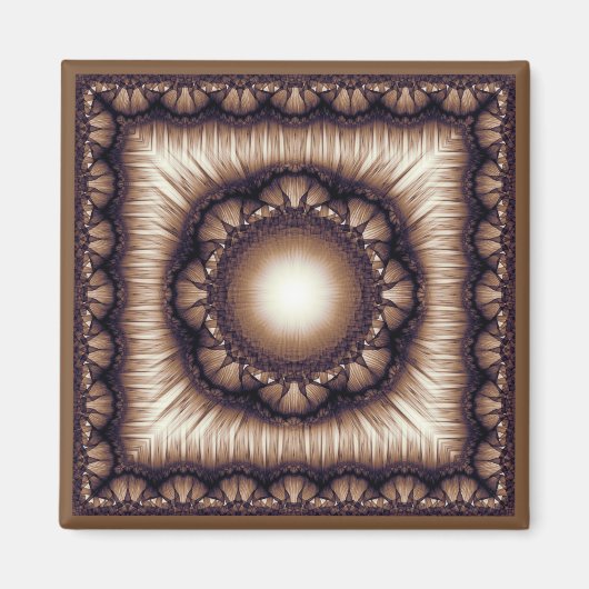 Glanzende bloemige moderne ornament magneet (Voorkant)