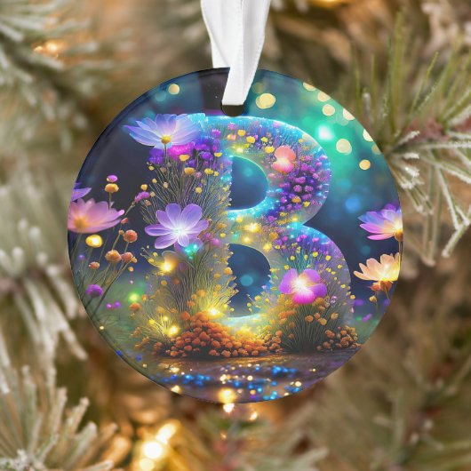Glanzende bloemletter B Ornament (Boom)