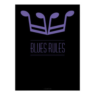 Glanzende Blues Rules Poster