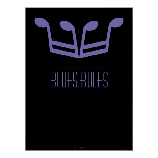 Glanzende Blues Rules Poster (Voorkant)