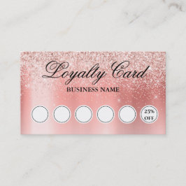 Glanzende Blush Roze Gouden Glitter Loyalty Card Visitekaartje