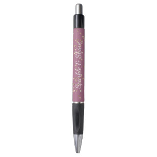 Glanzende Bramen Roze Goud Glitters Schittering Pen