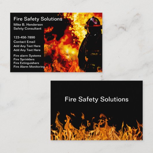 Glanzende brandveiligheidsproducten Service Visite Visitekaartje (Voorkant / Achterkant)