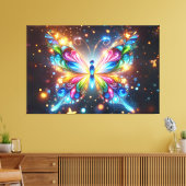 Glanzende Butterfly Canvas Afdruk (Insitu (Woonkamer))