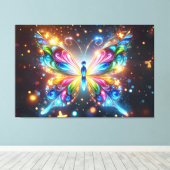 Glanzende Butterfly Canvas Afdruk (Insitu (Houten vloer))