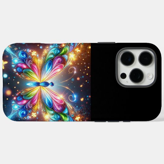 Glanzende Butterfly Case-Mate iPhone Case (Achterkant (horizontaal))