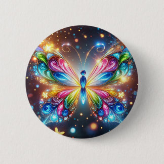 Glanzende Butterfly Ronde Button 5,7 Cm