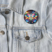 Glanzende Butterfly Ronde Button 5,7 Cm (In situ)