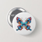 Glanzende Butterfly Ronde Button 5,7 Cm (Voorkant /achterkant)