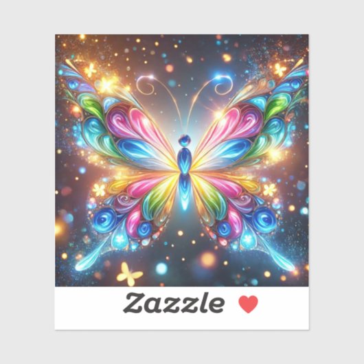 Glanzende Butterfly Sticker (Vel)