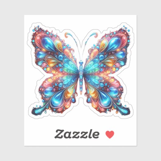 Glanzende Butterfly Sticker (Vel)