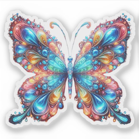 Glanzende Butterfly Sticker (Voorkant)