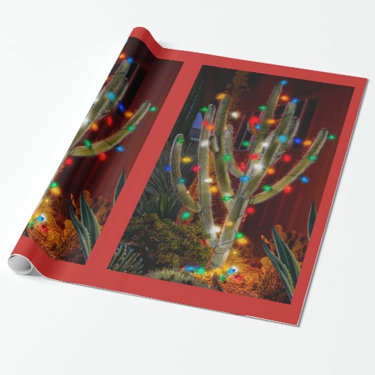 Glanzende Cactus Cadeaupapier (Uitgerold)