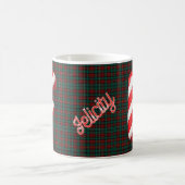 Glanzende Candy Cane Gestreepte Kerst Letter F Koffiemok (Center)