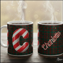 Glanzende Candy Cane Gestreepte Kerstletter C