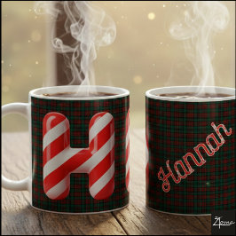 Glanzende Candy Cane Gestreepte Kerstletter H Koffiemok