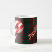 Glanzende Candy Cane Gestreepte Kerstletter P Koffiemok (Voorkant links)