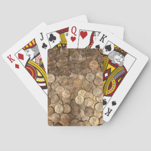 Glanzende centen of centen pokerkaarten