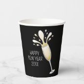 Glanzende Champagne Fluit Papieren Bekers (Voorkant)