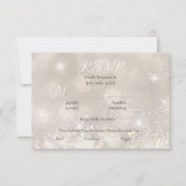 Glanzende Champagne Glitter Luxe Trouw RSVP (Voorkant)