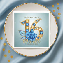 Glanzende Chic Blauwe Roze Gouden Edelsteen Sweet 