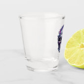 Glanzende Chroom Schedel - Donker Glow Design Shot Glas (Links)