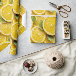 Glanzende Citroen Slice Gift Cadeaupapier