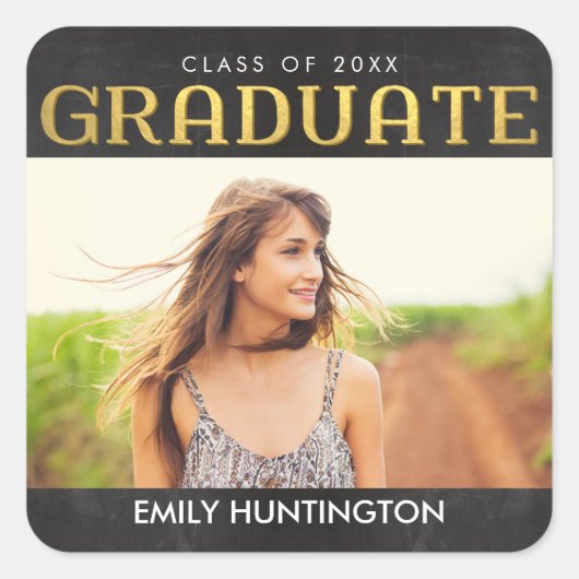 Glanzende Collage Afstudeer Stickers Enveloppe Zeg (Voorkant)