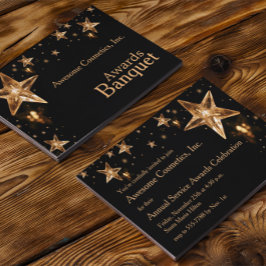 Glanzende Crystal Gold Stars op Black Business Par Kaart