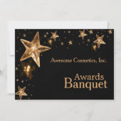 Glanzende Crystal Gold Stars op Black Business Par Kaart (Voorkant)