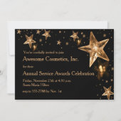 Glanzende Crystal Gold Stars op Black Business Par Kaart (Achterkant)