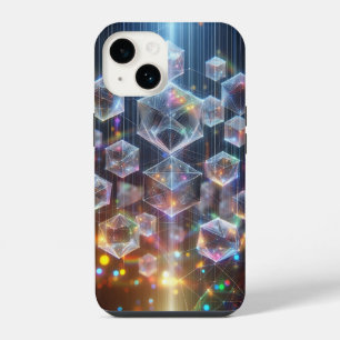 Glanzende Cyber Geometrische Kubussen Hoesje Futur iPhone 14 Hoesje