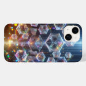 Glanzende Cybergeometrische Kubussen Hoesje Futuri (Achterkant (horizontaal))