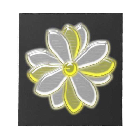 Glanzende Daisy Flower-laptop Notitieblok (Voorkant)