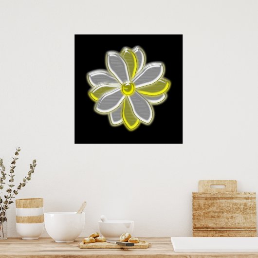 Glanzende Daisy Flower Print (Keuken)