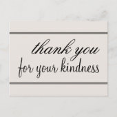 Glanzende "dank je voor je vriendelijkheid" ansich briefkaart (Voorkant)